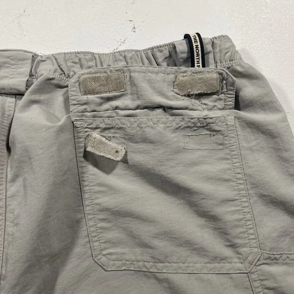 The North Face Convertible Zip Off Cargo Hiking Pants XL Beige Nylon